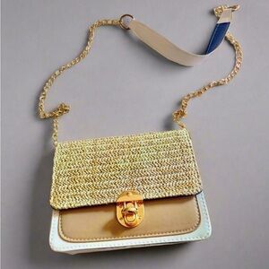 Elegant Beige and Gold Women's Bag
